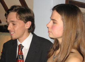 Mark and Hanna at their engagement party At the engagement party